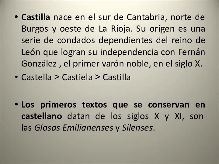 Castilla nace en el sur de Cantabria, norte de Burgos