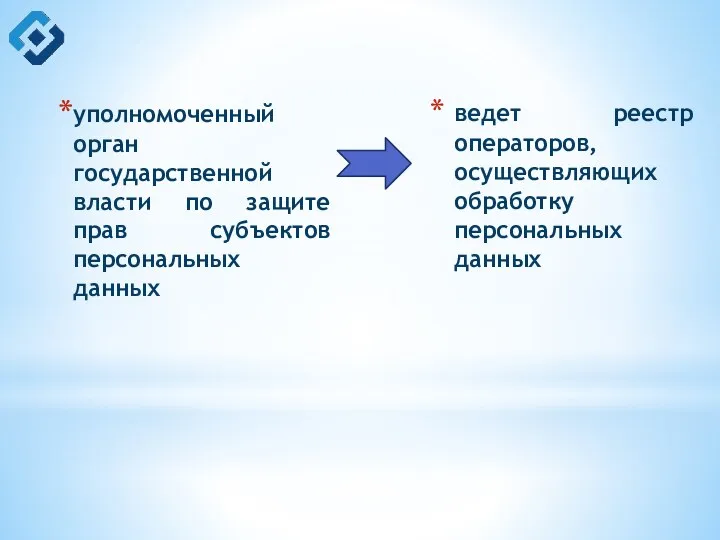 ведет реестр операторов, осуществляющих обработку персональных данных уполномоченный орган государственной