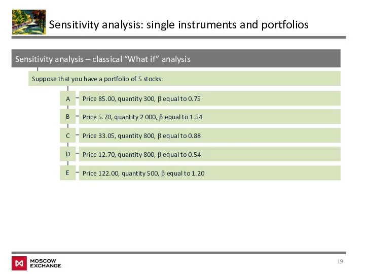 Sensitivity analysis – classical “What if” analysis Sensitivity analysis: single