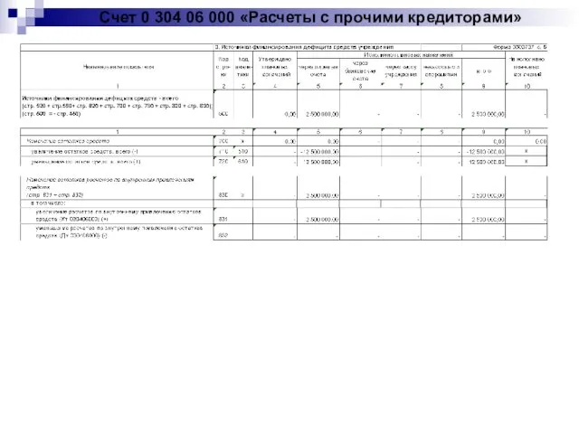 Счет 0 304 06 000 «Расчеты с прочими кредиторами»