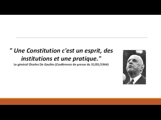 " Une Constitution c'est un esprit, des institutions et une