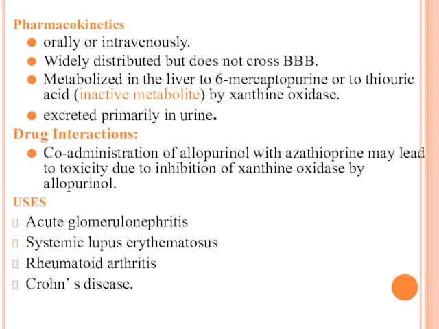Pharmacokinetics orally or intravenously. Widely distributed but does not cross BBB. Metabolized in