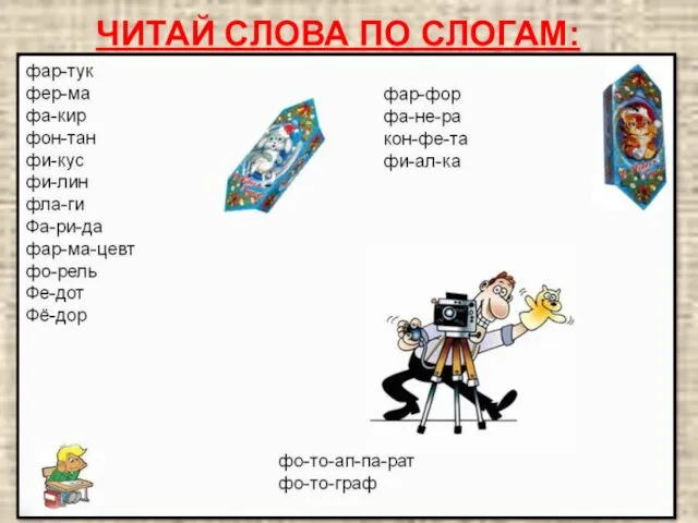 ЧИТАЙ СЛОВА ПО СЛОГАМ: