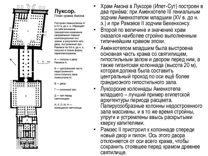 Храм Амона в Луксоре (Ипет-Сут) построен в два приёма: при