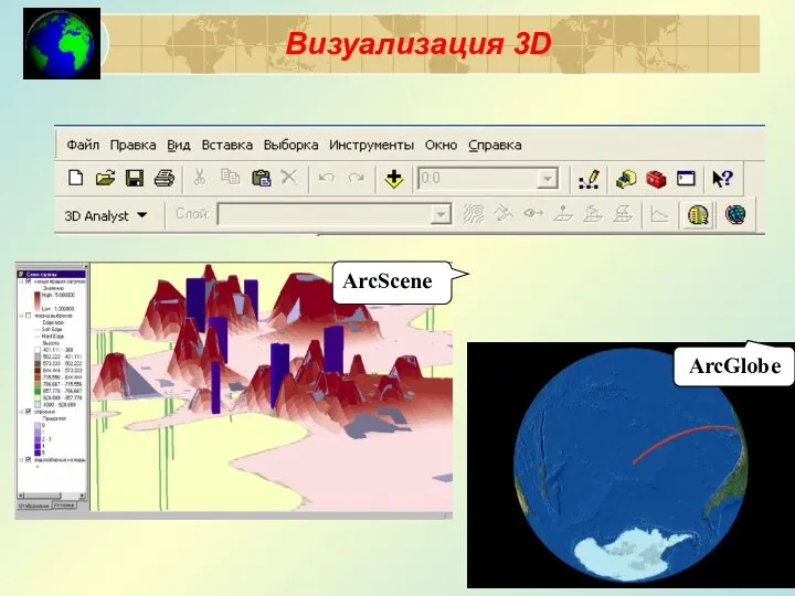 Визуализация 3D ArcScene ArcGlobe