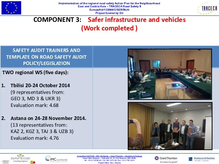 Implementation of the regional road safety Action Plan for the