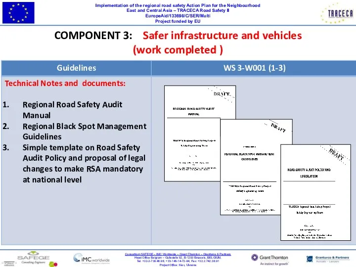 Implementation of the regional road safety Action Plan for the