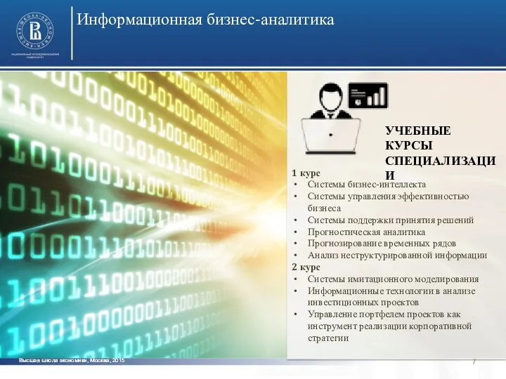 Информационная бизнес-аналитика 1 курс Системы бизнес-интеллекта Системы управления эффективностью бизнеса