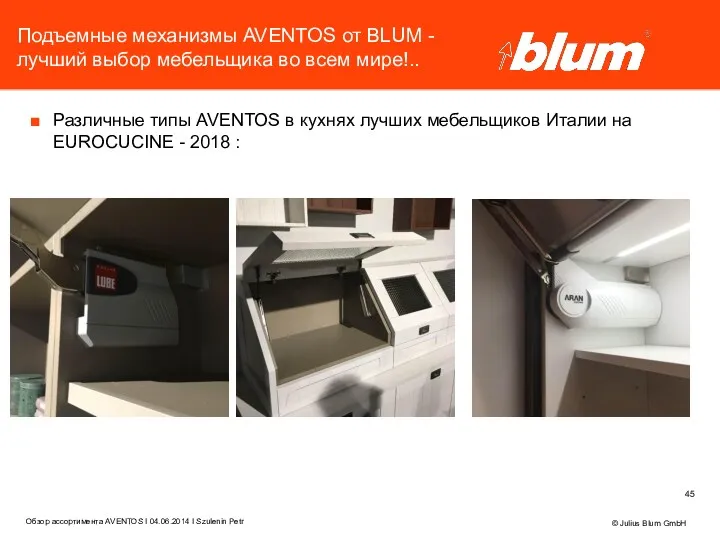 Подъемные механизмы AVENTOS от BLUM - лучший выбор мебельщика во всем мире!.. Различные