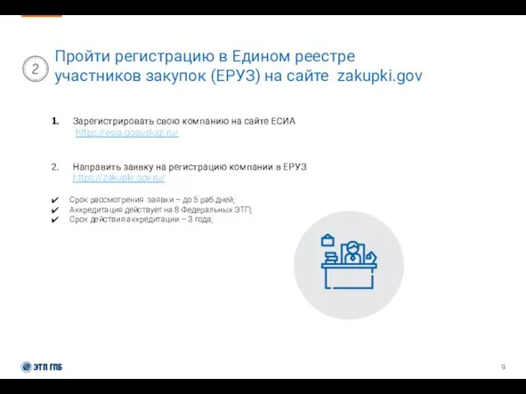 Пройти регистрацию в Едином реестре участников закупок (ЕРУЗ) на сайте