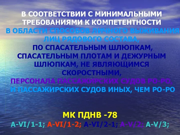 В СООТВЕТСТВИИ С МИНИМАЛЬНЫМИ ТРЕБОВАНИЯМИ К КОМПЕТЕНТНОСТИ В ОБЛАСТИ СПОСОБОВ