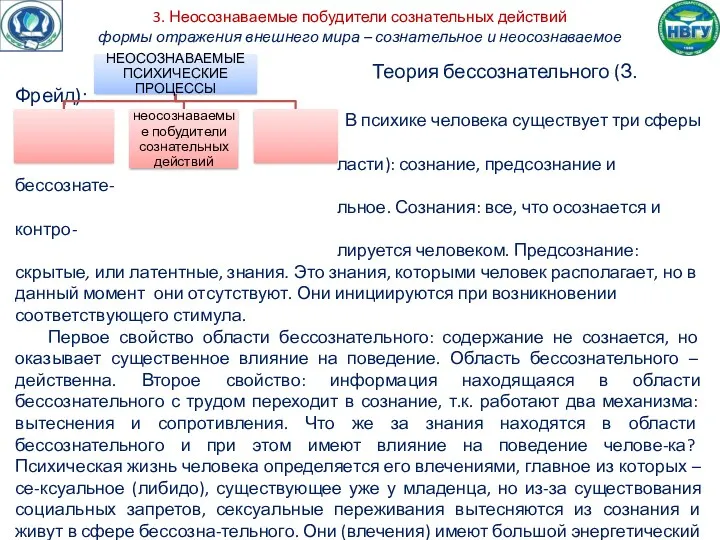 3. Неосознаваемые побудители сознательных действий формы отражения внешнего мира –