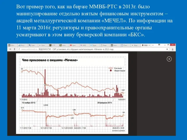 Вот пример того, как на бирже ММВБ-РТС в 2013г. было