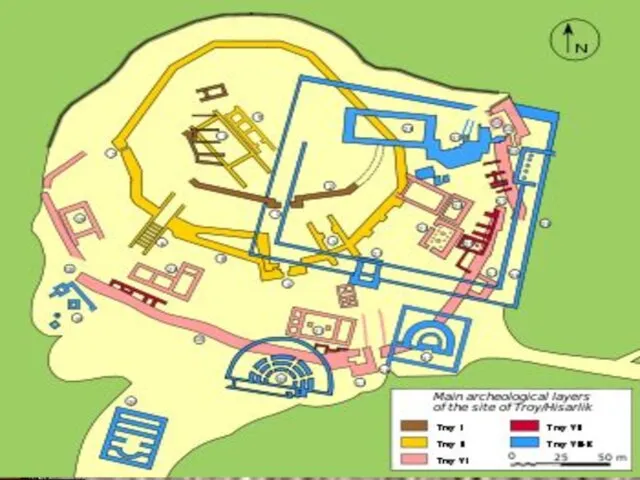 Archeological plan of the Hisarlık citadel