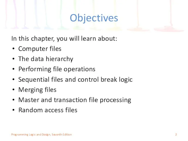 Objectives In this chapter, you will learn about: Computer files