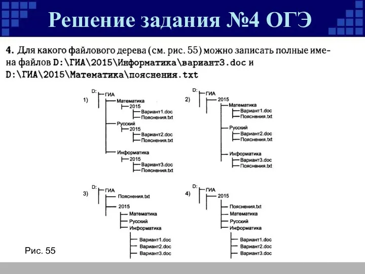 Решение задания №4 ОГЭ Рис. 55