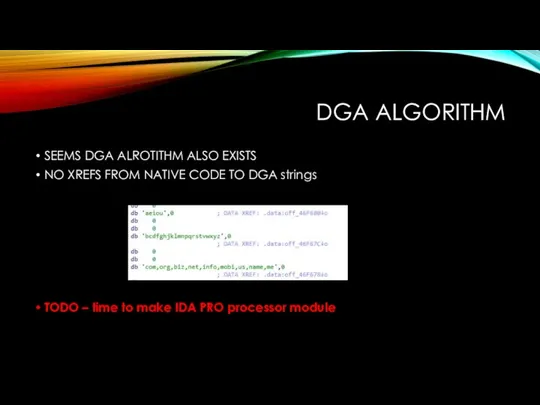 DGA ALGORITHM SEEMS DGA ALROTITHM ALSO EXISTS NO XREFS FROM