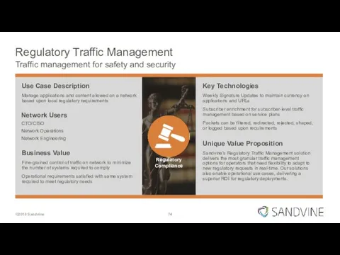 Regulatory Traffic Management Traffic management for safety and security Use