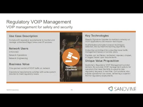 Regulatory VOIP Management VOIP management for safety and security Use