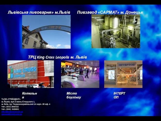 «Львівська пивоварня» м.Львів ТРЦ King Cross Leopolis м. Львів Пивзавод