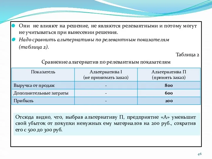 Они не влияют на решение, не являются релевантными и потому