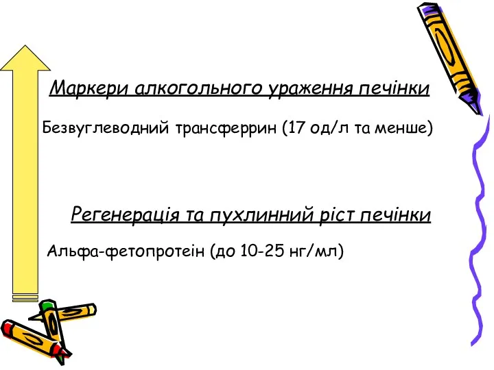 Маркери алкогольного ураження печінки Безвуглеводний трансферрин (17 од/л та менше)