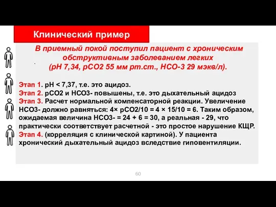 . Клинический пример В приемный покой поступил пациент с хроническим