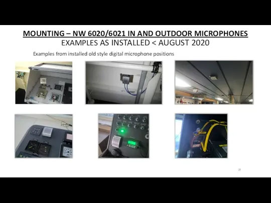 MOUNTING – NW 6020/6021 IN AND OUTDOOR MICROPHONES EXAMPLES AS