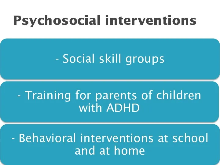 Psychosocial interventions