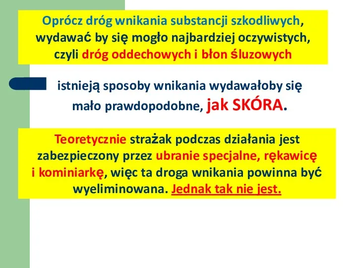 Oprócz dróg wnikania substancji szkodliwych, wydawać by się mogło najbardziej