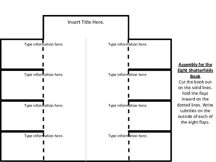 Assembly for the Eight Shutterfolds Book Cut the book out