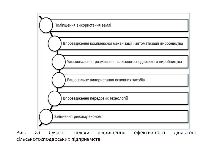 Рис. 2.1 Сучасні шляхи підвищення ефективності діяльності сільськогосподарських підприємств