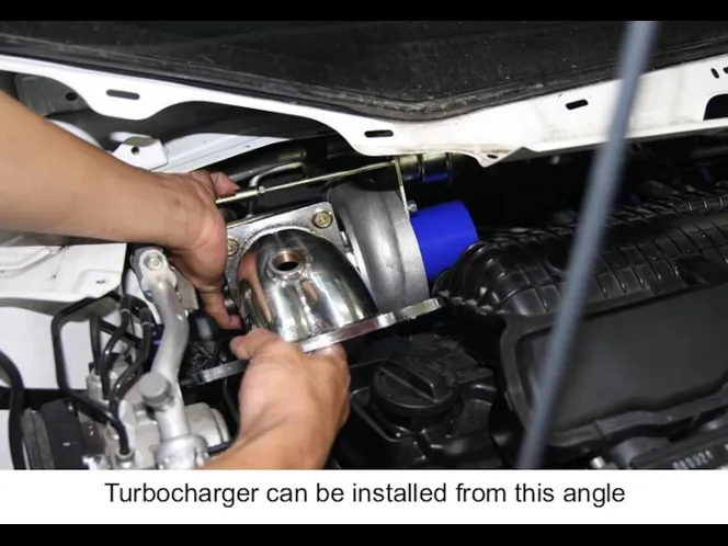 Turbocharger can be installed from this angle