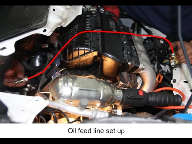 Oil feed line set up