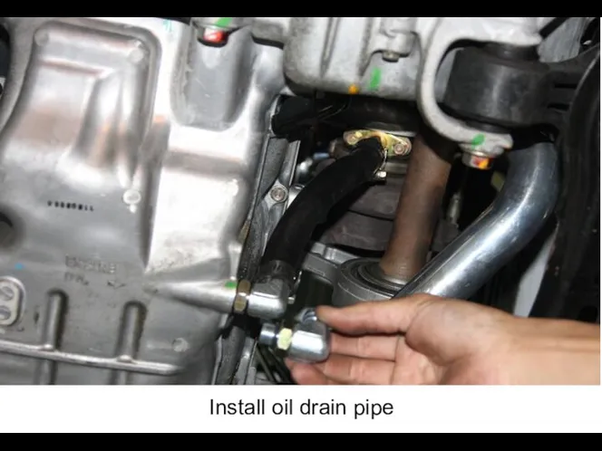 Install oil drain pipe