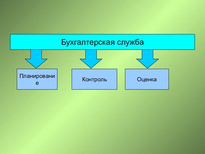 Бухгалтерская служба Планирование Контроль Оценка