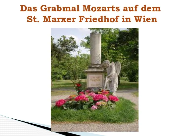 Das Grabmal Mozarts auf dem St. Marxer Friedhof in Wien