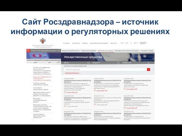 Сайт Росздравнадзора – источник информации о регуляторных решениях