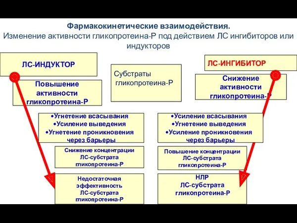 Фармакокинетические взаимодействия. Изменение активности гликопротеина-Р под действием ЛС ингибиторов или