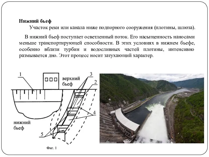 Нижний бьеф Участок реки или канала ниже подпорного сооружения (плотины,