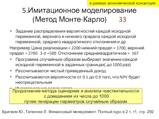 5.Имитационное моделирование (Метод Монте-Карло) 33 Задание распределения вероятностей каждой исходной