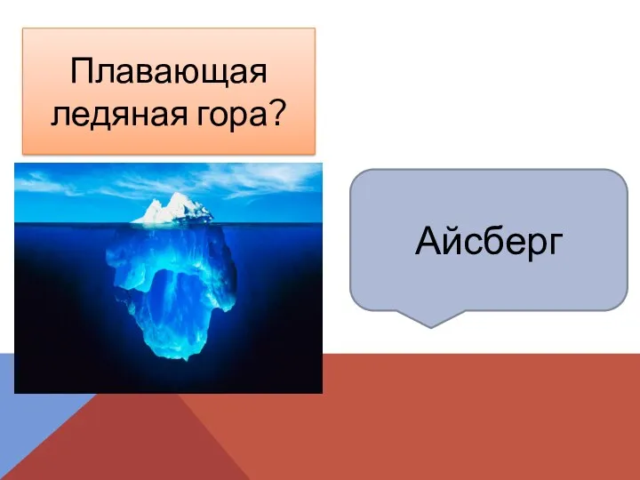 Айсберг Плавающая ледяная гора?