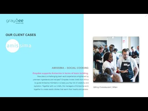 AMISSIMA – SOCIAL COOKING OUR CLIENT CASES QKing Corestaurant | Milan Graydee supports