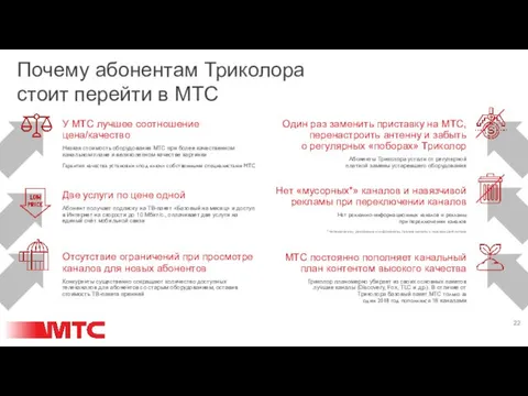 Почему абонентам Триколора стоит перейти в МТС У МТС лучшее