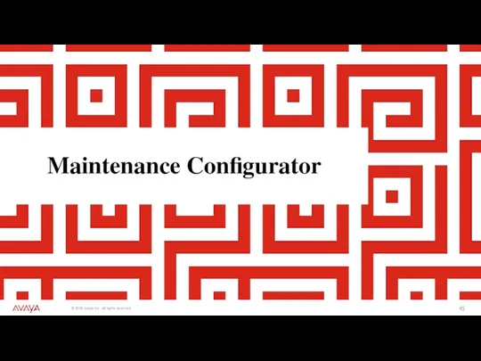 Maintenance Configurator