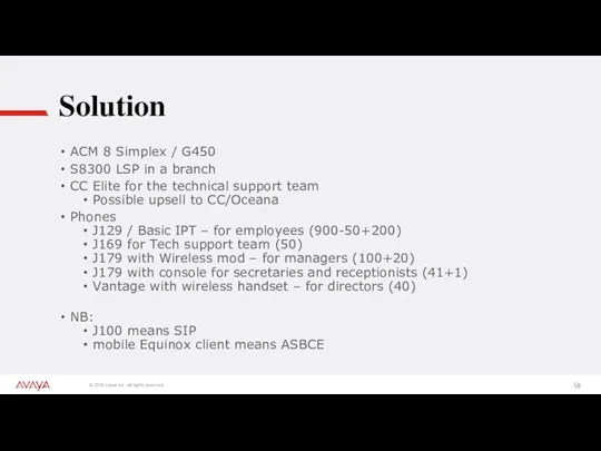 Solution ACM 8 Simplex / G450 S8300 LSP in a branch CC Elite