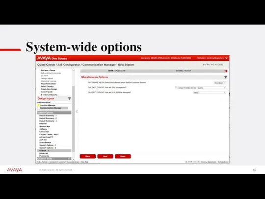 System-wide options