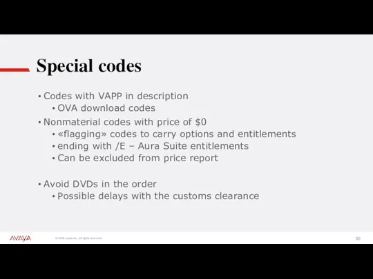 Special codes Codes with VAPP in description OVA download codes Nonmaterial codes with