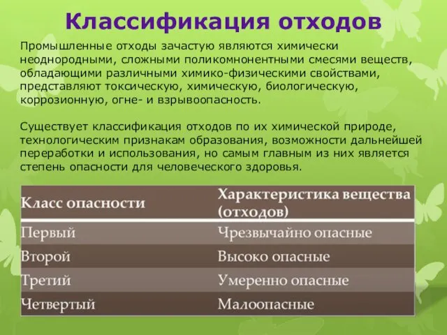 Промышленные отходы зачастую являются химически неоднородными, сложными поликомнонентными смесями веществ,