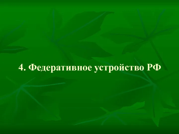 4. Федеративное устройство РФ